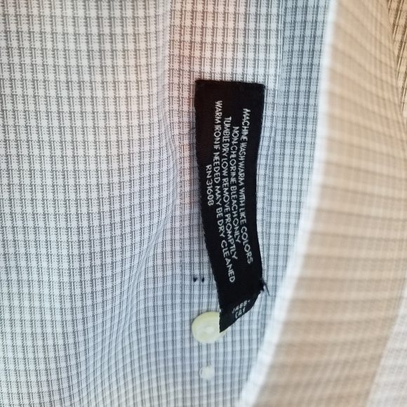 Jos. A. Bank Gray & White Checked Shirt 15 1/2 34 - Picture 7 of 7